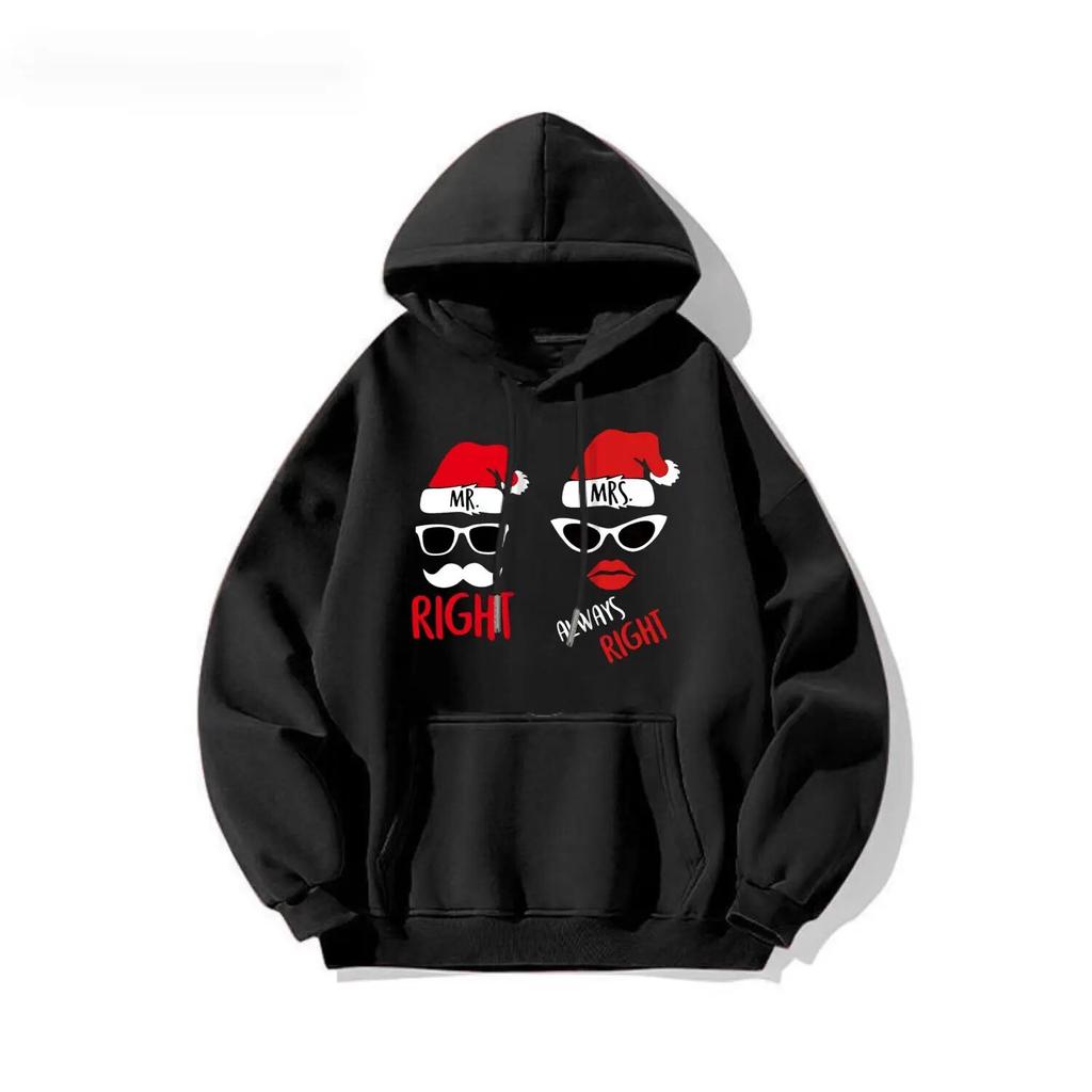 2023 Santa Claus Hooded Sweatshirts Cotton Christmas Printed Oversized Hoodie Unisex's Womens Winter Clothing Cute Party Pullovers Unisex