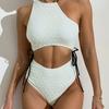 Solid Color European and American Sexy Tight-fitting Swimsuit Waist Durable One-piece Swimsuit