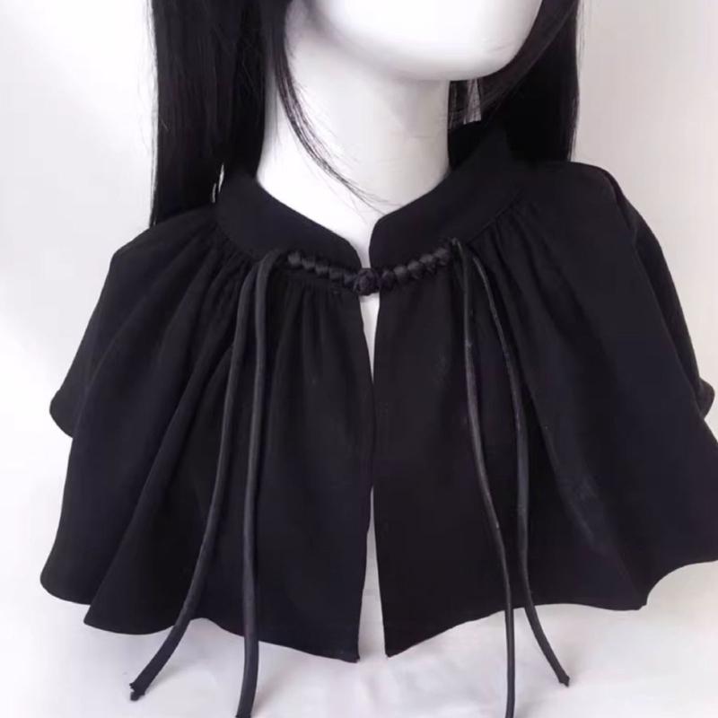 Mystical Capelet for Fashion Enthusiasts Unique Street Style Shawl Solid Color Shoulder Wrap for Themed Event