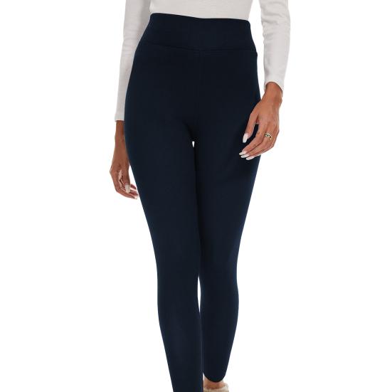 Women Leggings Solid Color High Waist Plush Lining Thickened Warm Pants Tight Fit Cold Weather Leggings