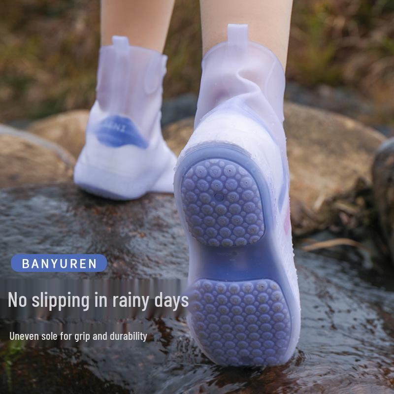 Unisex Waterproof Non-Slip Silicone Rain Shoe Covers: Thick, Wear-Resistant, Lightweight for Outdoor Use