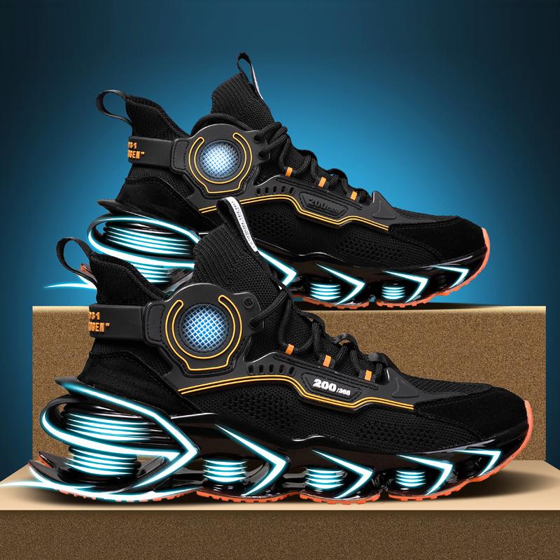 Putian coconut black breathable running shoes shock-absorbing running mesh shoes casual summer blade sports trendy shoes