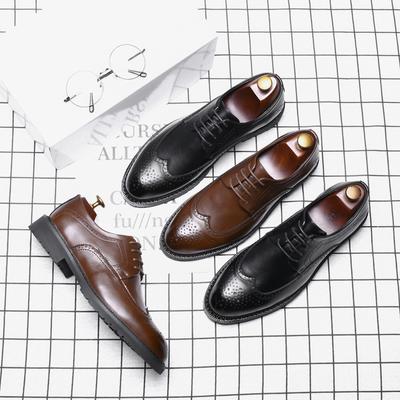 Pantofi noi cu vârf ascuțit, retro, britanici, pentru bărbați, business casual, din piele, gravate, cu șireturi, 830-G