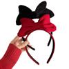 Bandeau nœud en velours rouge 2025 pour femmes et enfants - Accessoire de cheveux pour le réveillon du Nouvel An et Noël