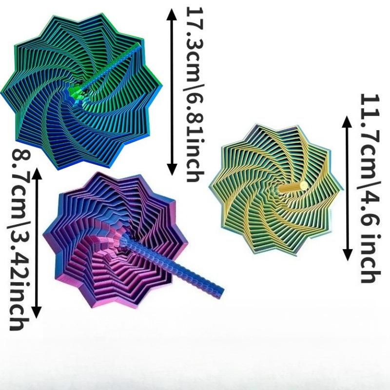 3D Printed Sensory Fidget Hexagon Fractal Star Finger Rotating Spiral Anti Stress Relief Toy Desktop Decompression Radish Tower