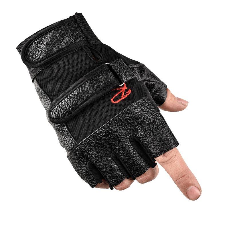 

Кожаные перчатки без пальцев мужские теплые с бархатом водонепроницаемые велосипедные с открытыми пальцами пропускающие пальцы полуперчатки зимние для улицы для бизнеса R Mark Black One size