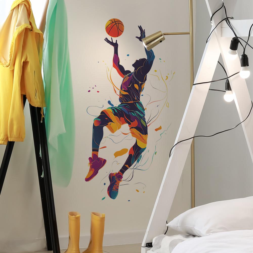 Creative Basketball Players Background Beautification Decoration Wall Stickers