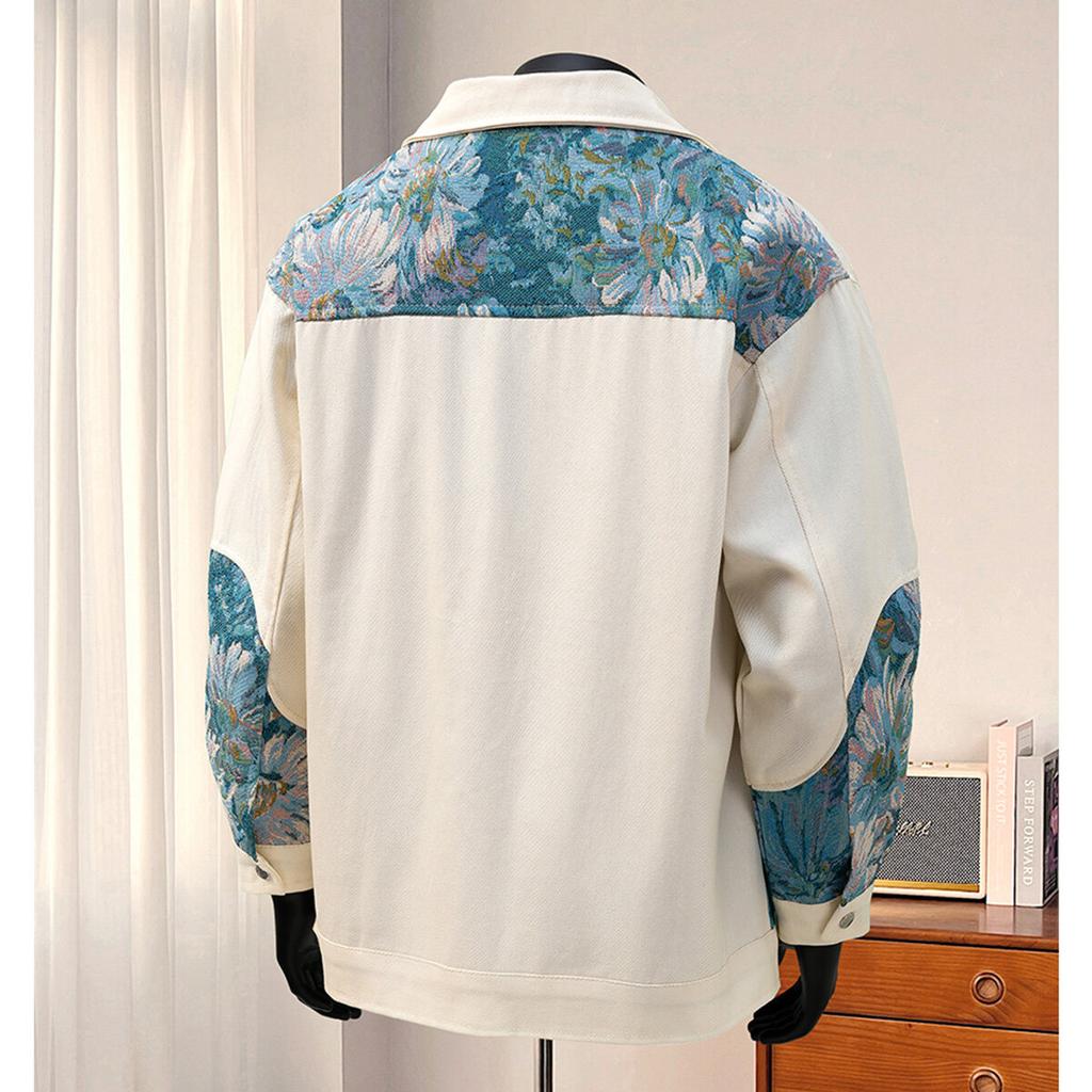 Autumn Mens Streetwear Cotton Jacket Men Patchwork Embroidered Jacket Male Outwear Loose Coat Man High Quality Bomber Jackets