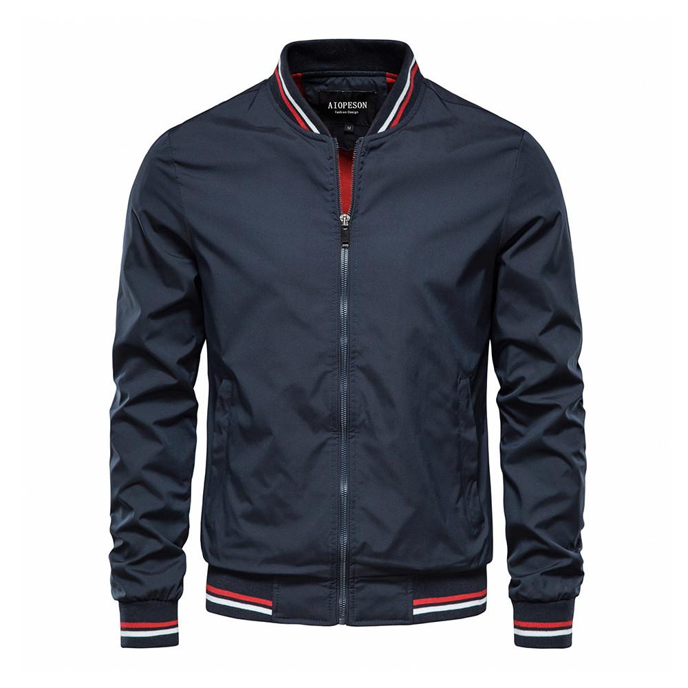 Casual Men Jacket Spring Autumn Thin Windproof Durable Polyester For Teenagers