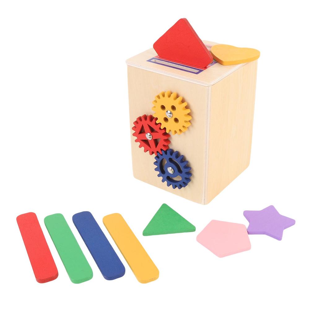 Wooden Shape Sorter Toy Early Learning Educational Color Shape Matching Cube for Toddlers