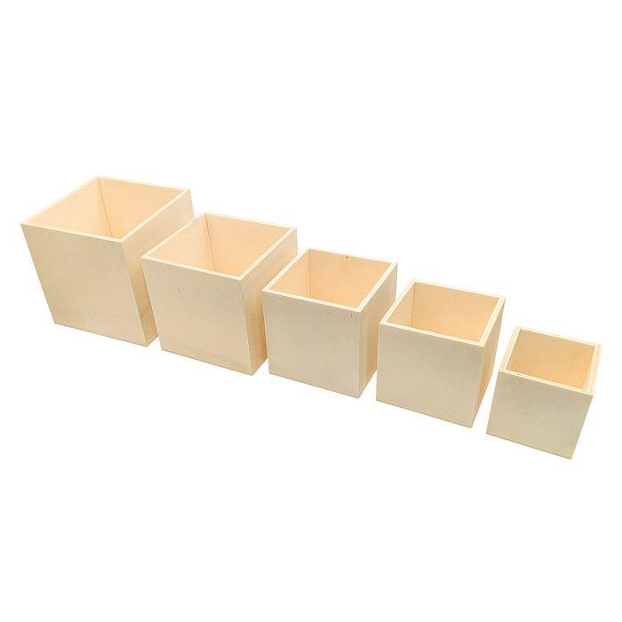 Boites gigognes en bois 6,5 à 12 cm x 5 pièces