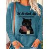 Round Neck 3D Printed Animal Pattern Top Fashionable Casual Long Sleeved Women's T-shirts