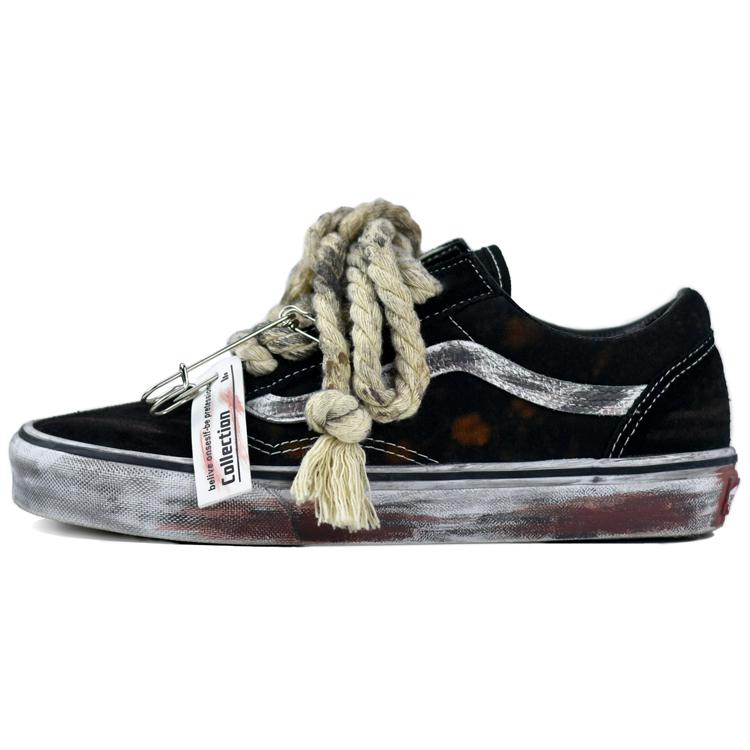 Vans Old Skool Низкие Скейтбордические Кроссовки Нескользящие Износостойкие Унисекс Черный Белый VN000D3HY28(Команда679-) 40