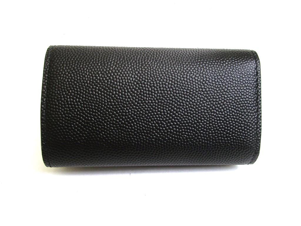 Authentischer Saint Laurent Paris YSL Schwarzes Leder 4 Bilder Schlank Schlüsselanhänger #b064 Vom Verkäufer überholt