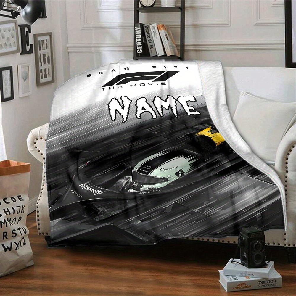 Brad Pitt F1 Race Car Driver Movie Scene Customized Your Name Blanket Lightweight And Comfortable Warm Blanket Suitable For Bed Home Chair Office Sofa