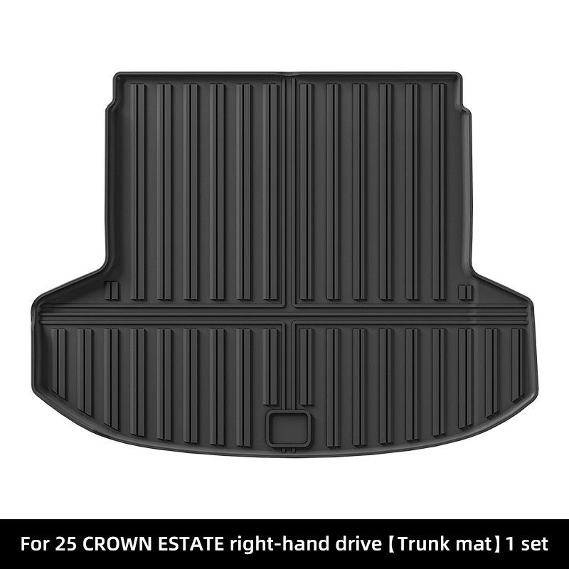 Fits 25 CROWN ESTATE models: TPE floor and trunk mats for cross-border cars.