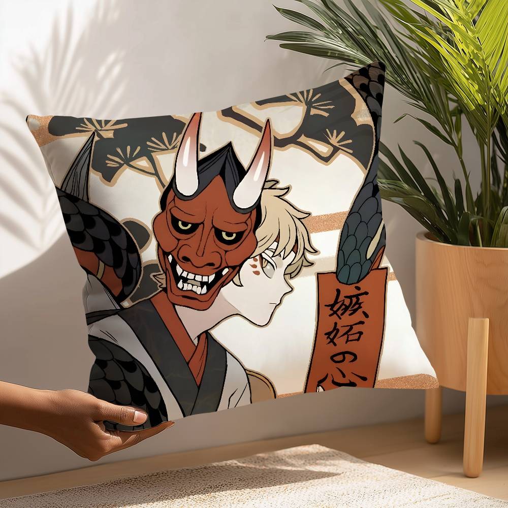 Hot Game Onmyoji Pillow Case Plush Fabric Soft Pillowcase Double Sided Print Cushion Cover Household Gifts