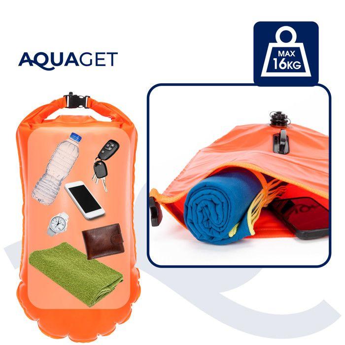 Aquaget® aufblasbare Sicherheitsboje zum Schwimmen Schwimmboje wasserdichte Tasche 2in1