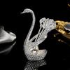Food Grade Cutlery Spoon Set Corrosion Resistant Useful Swan Shaped Storage Holder Dinnerware