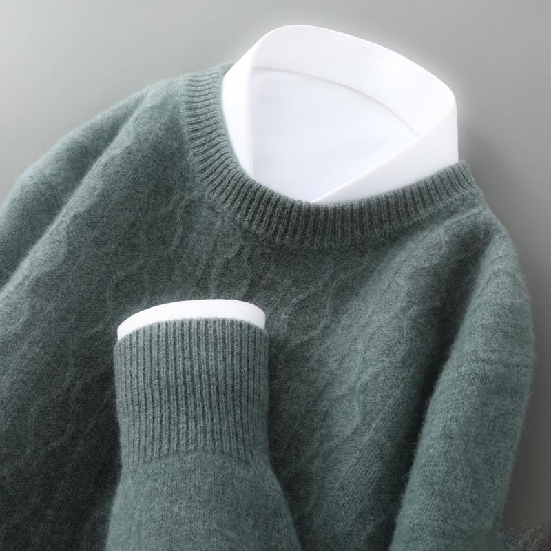 

Чоловічий вовняний светр 2025 - Теплий, молодіжний, діловий трикотаж L темно-зелений колір