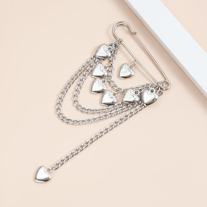 Übertriebene Mehrfachquasten Broschen Kleidung Accessoires Mode Liebesherz Retro Metall Pin Schmuck Accessoires