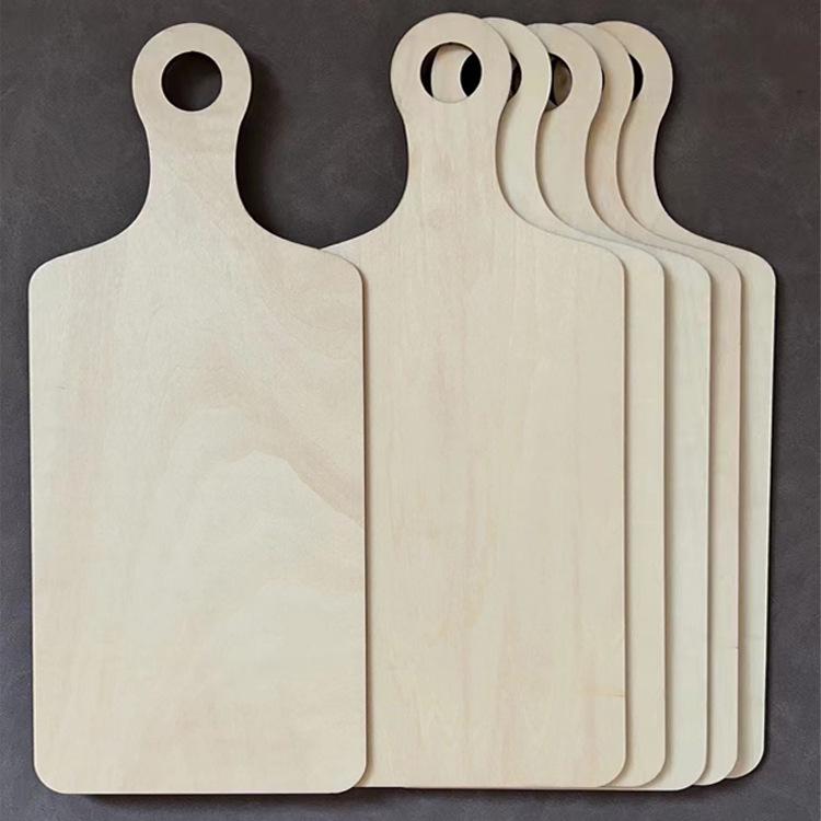 Wooden Cutting Board with Handle - Small Paddle for DIY Vegetable Decoration