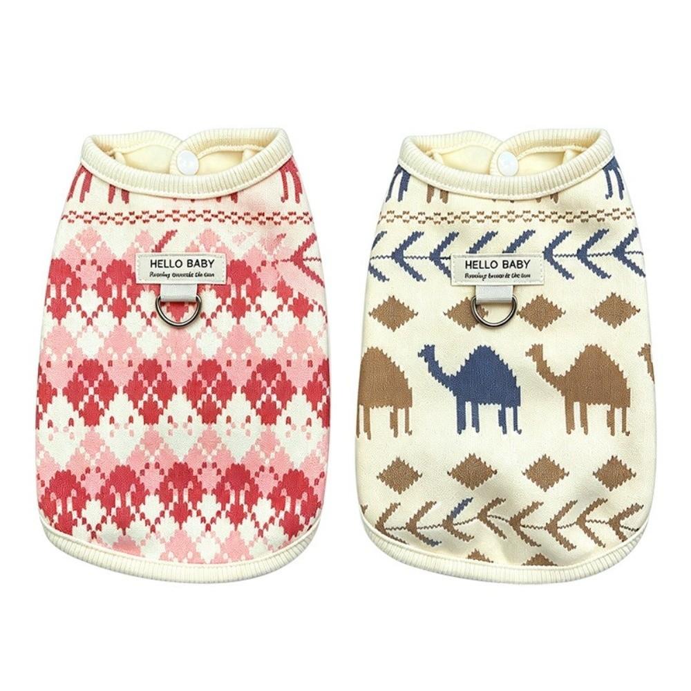 Warm Dog Jacket Printed Pattern Puppy Vest Fashion Dog Knitted Clothes for Cats and Puppy