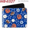 Sports Ball Bifold Wallet Football Basketball Rugby Pattern Student Coin Purse Card Holder Leather Short 1pcs