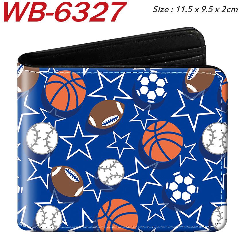 Sports Ball Bifold Wallet Football Basketball Rugby Pattern Student Coin Purse Card Holder Leather Short 1pcs