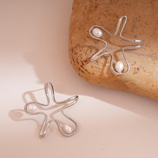 Starfish Ear Studs with Faux Pearls Elegant Stud Earrings Coastal Beach Starfish Earrings for Daily Wear Parties Dates Vacation