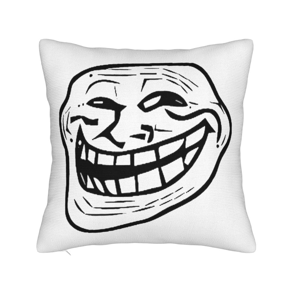 Trollface Meme Rage Comic Funny Troll Joke Internet Pillowcases Retro Trendy Pillow Case For Sofa Home Decoration Pillow Cover