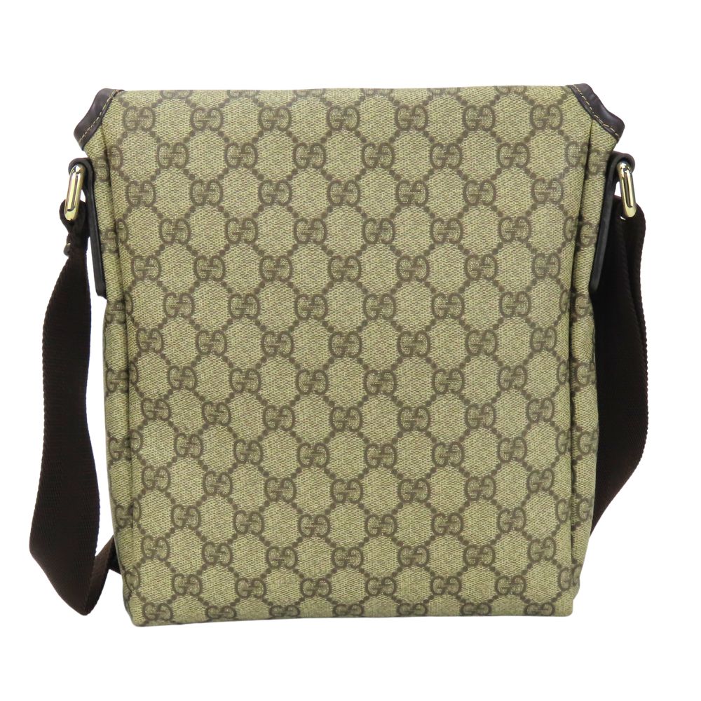 Used GUCCI Shoulder Bag 223666 GG Supreme Canvas/leather beige Dark brown