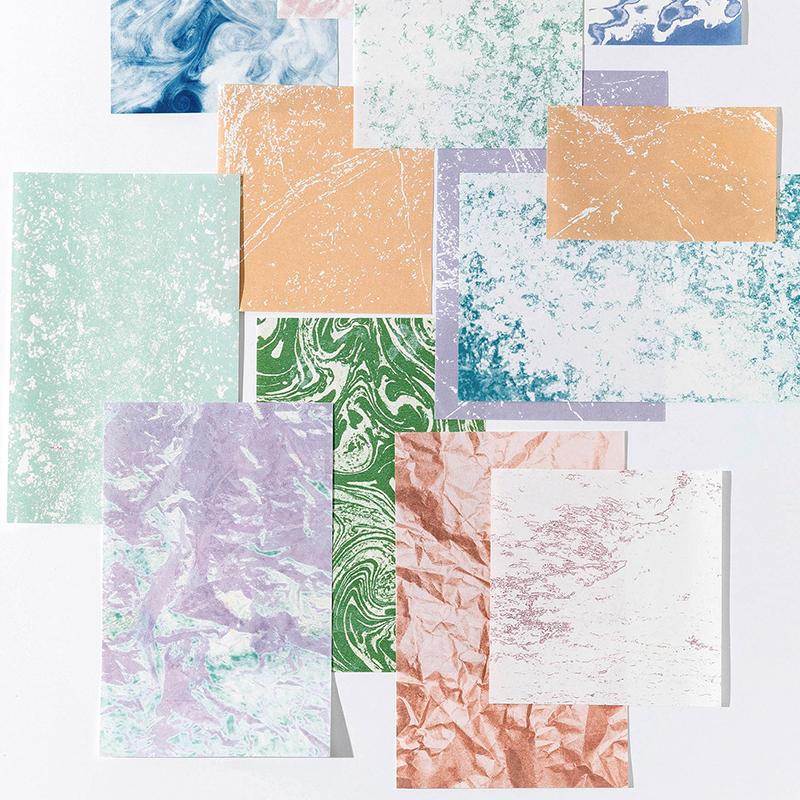 30 Pcs Water Texture Vintage Material Paper Decorative Diary Album Scrapbooking Handmade Scrapbooking Background Paper