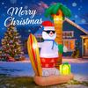 7.8FT Xmas Inflatable Yard Decor Surfing Snowman Palm Tree LED Hristma Home Decor Ornament Festive Toy Gift Holiday Decoration
