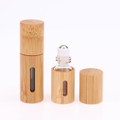 Bamboo Roll On Bottle 3/5/10 ml Wood Roller Bottle Esenciální olej Lesk na rty Plnitelná tuba Prázdná sklenice Skleněná láhev Parfém 1ks