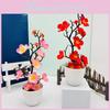 Artificial Plum Blossom Botanical Potted Plant For Wedding Bedroom Decoration
