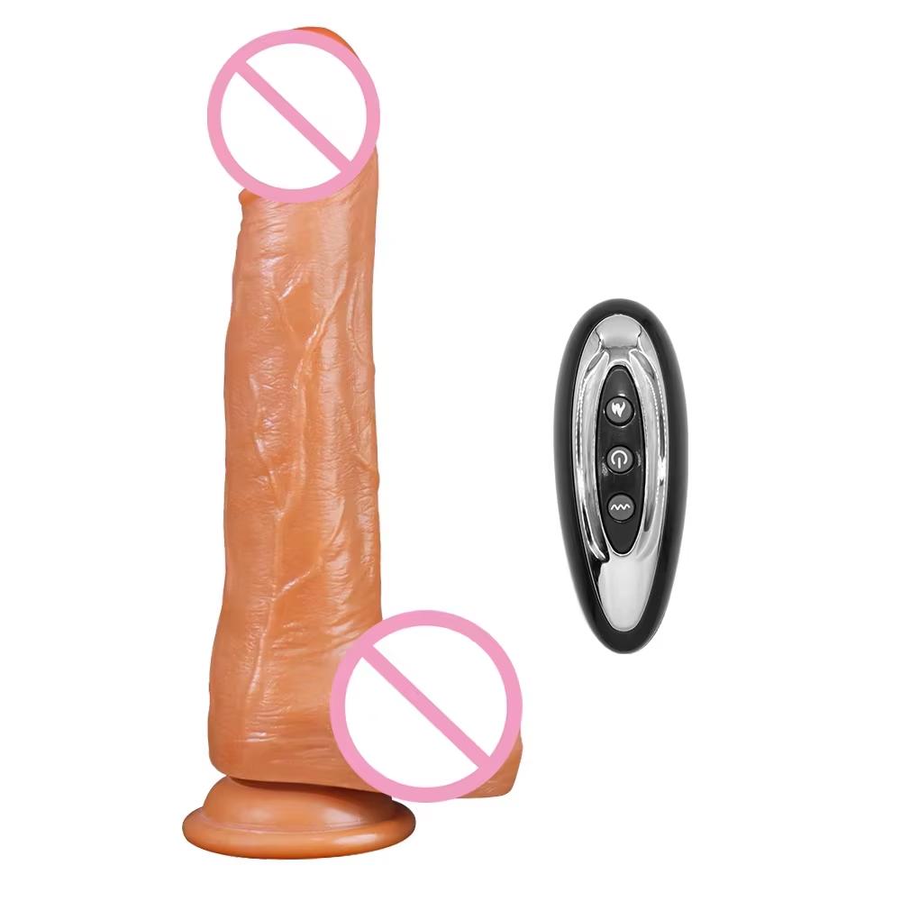 Remote Control Realistic Dildo Vibrator Heating Telescopic Vibrating Penis Vagina Anal Massager Masturbator Sex Toys for Women