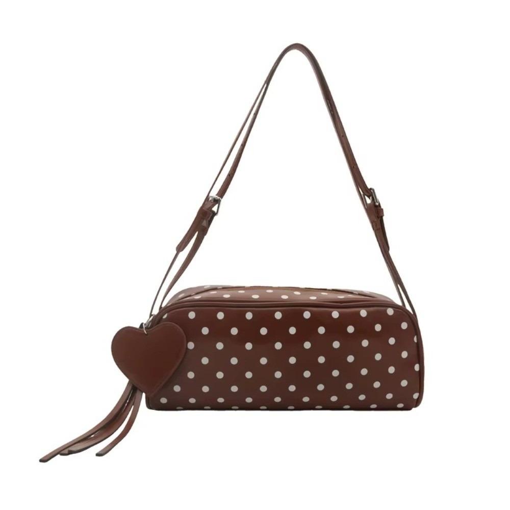 Verstellbare Träger Polka Dot Umhängetasche PU-Leder Crossbody-Tasche INS Tragetasche Dating