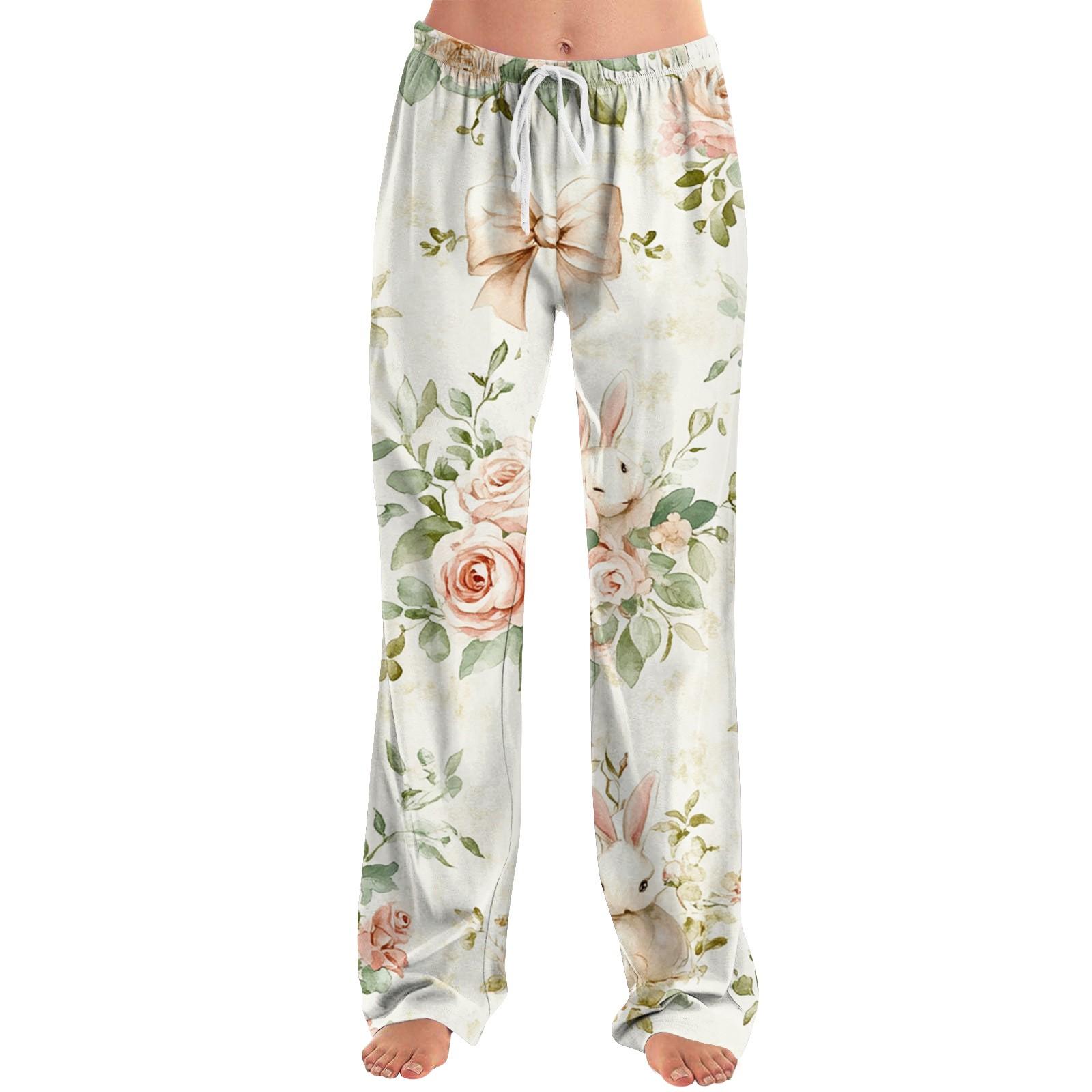 

Женские модные свободные повседневные брюки с пасхальным принтом XXL бежевый