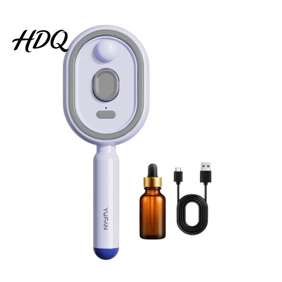 Peine de Vapor Autolimpiante 1/2 Piezas Cepillo Eléctrico con Spray y Almohadilla de Aire Recargable por USB Cepillo Masajeador con Niebla Antifrizz para Cabello Seco Dañado Cuero Cabelludo