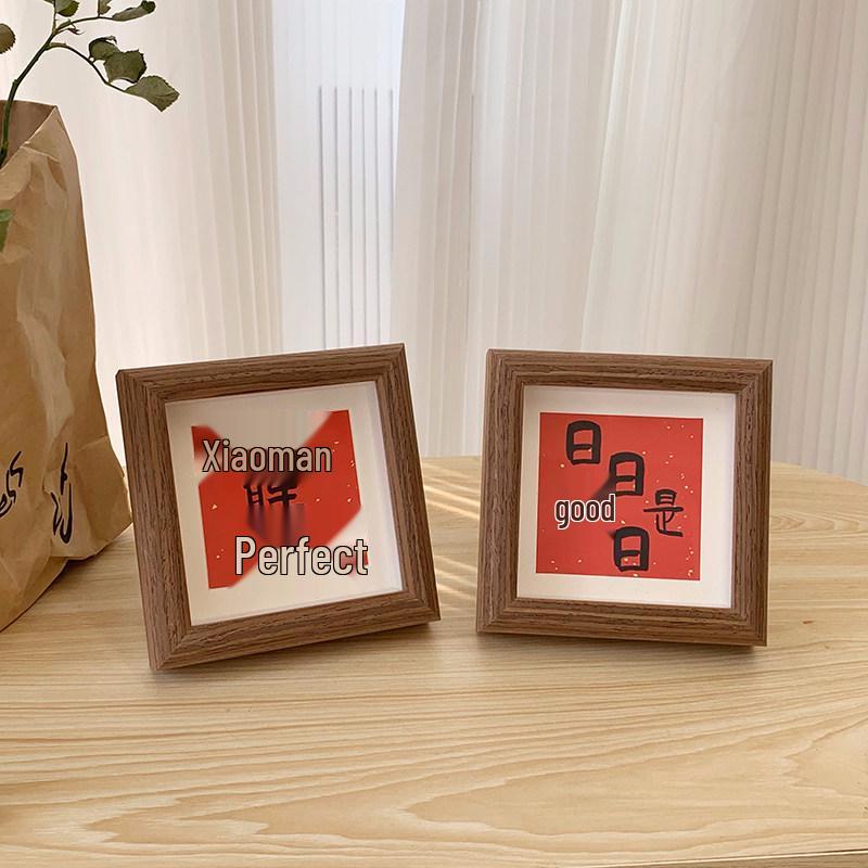 Xiao Man New Chinese Style Calligraphy Photo Frame: Elegant Table Display, Housewarming Decor, or New Year Gift