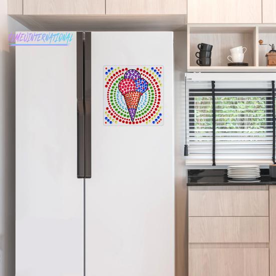 1 Set Diamant-Malerei-Aufkleber, Kreativität, DIY, Eiscreme-Muster, Strass-Aufkleber-Set für Zuhause, Wanddekoration