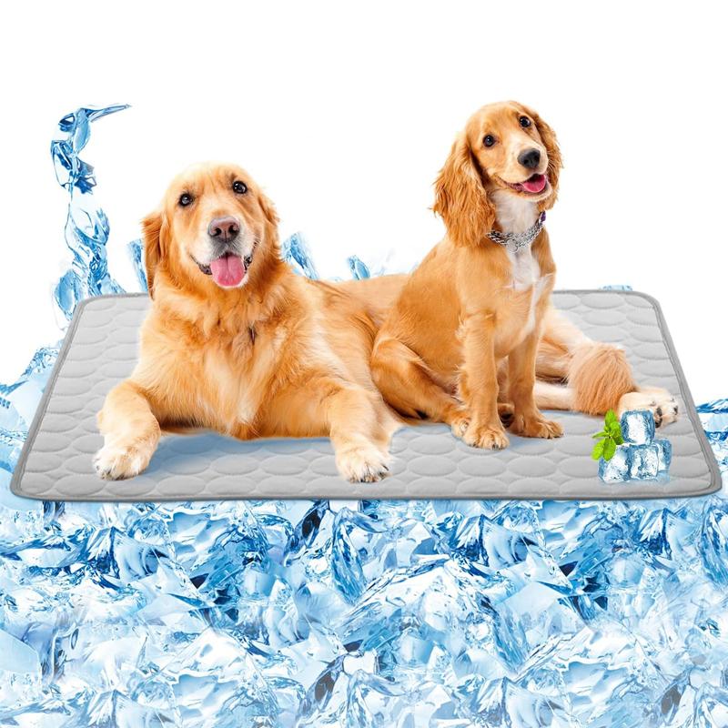 Yavru Köpek Gri Buz İpeği Soğutucu Ped Yaz Serin Nefes Alabilir Soğutucu Yıkanabilir Yeniden Kullanılabilir Isırmaya Dayanıklı Küçük Evcil Hayvan Kedi Uyku Pedi