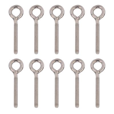 10 Stück Hebeösenschrauben 304 Edelstahl Silber M6x73 Haken Schrauben für Ösenmutter Verschluss