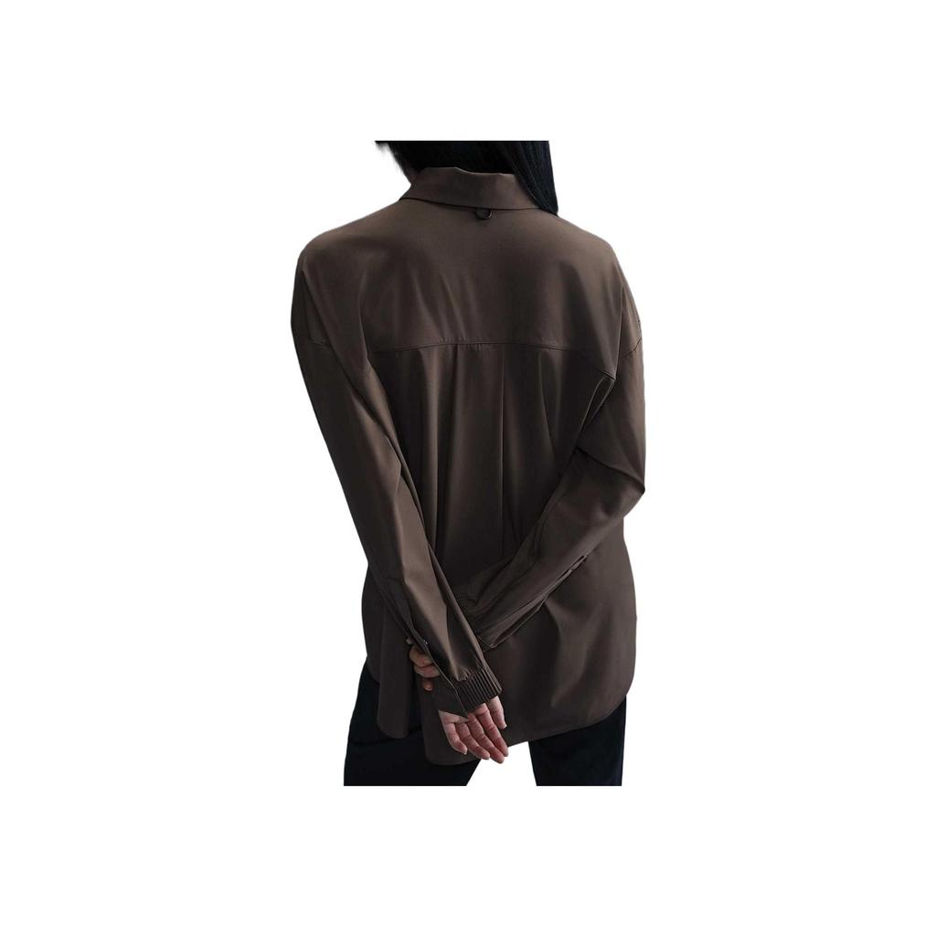 Nike SS25 24.7 Perfect Stretch Solid Soft Fitted Comfortable Breathable Long Sleeve Shirt Women Shirts Brown HM8385-004