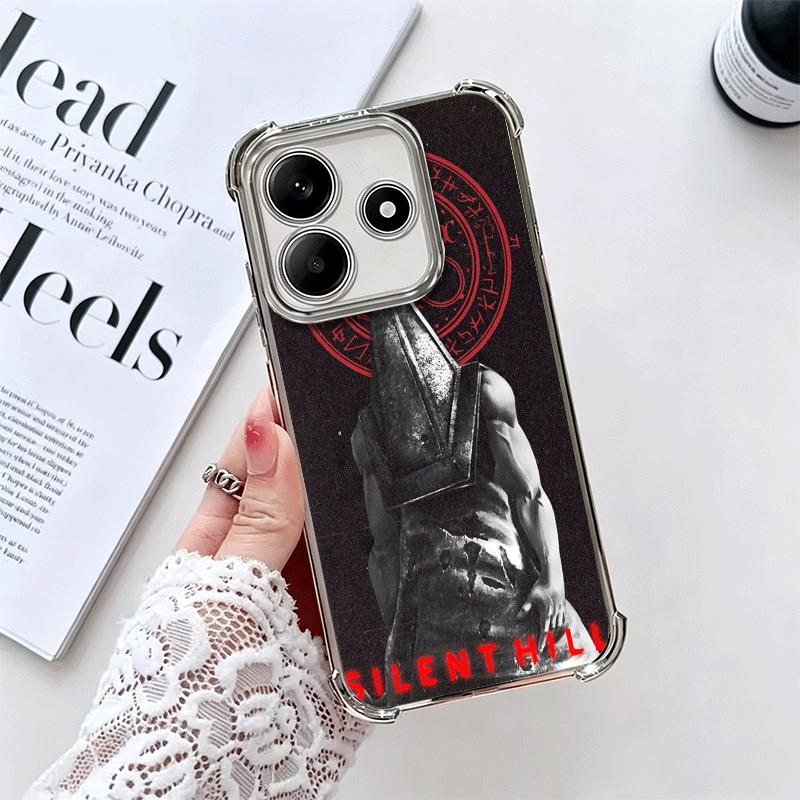 Silent Hill Horror Theme Soft Phone Case For Xiaomi Redmi Note 14 15 Pro Plus 13 12 11S 11T 5G 10 9S 9 Plating Anti-Fall Fundas