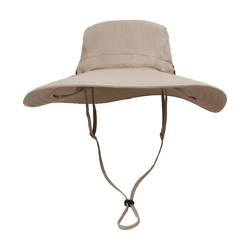 Outdoor Fishing Caps Men and Women Camping Sun Protection Face Protection Anti-breathable Bucket Hat Can Hang Earphones Big Eaves Sun Hat Summer