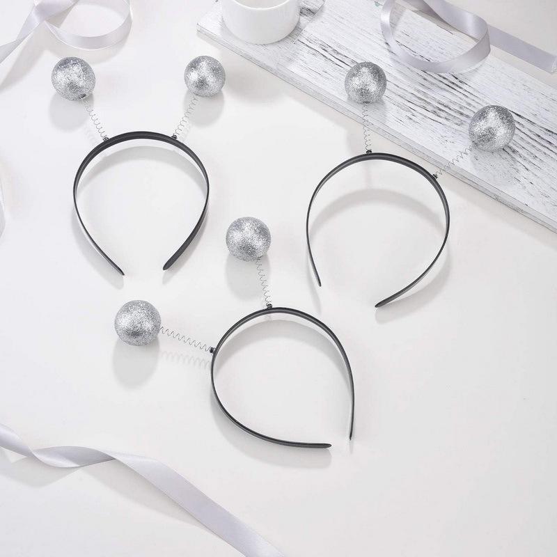 Außerirdisches Antennen-Stirnband mit alberner Brille - Goldener Glitzerball-Raumanzug-Kostüm für Halloween-Party und Cosplay.