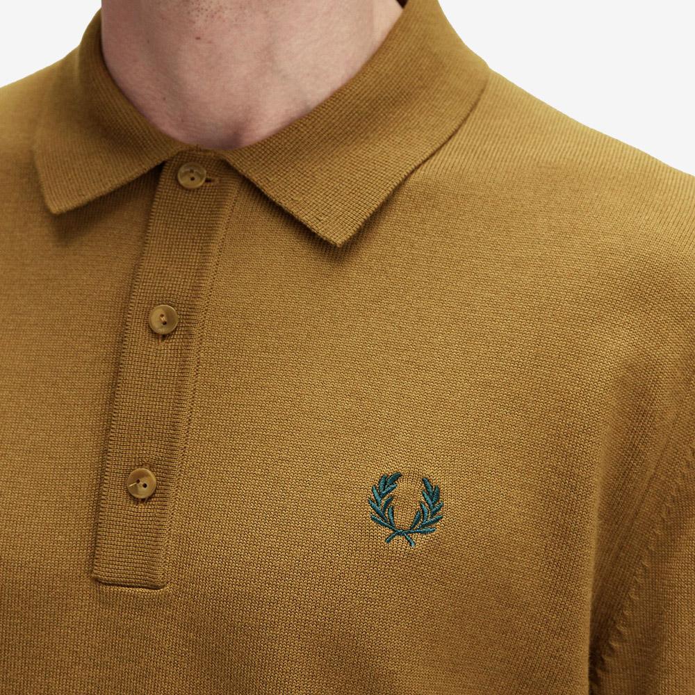 FRED PERRY [Sharp] Long Sleeve Classic Knit Shirt - Shaded Stone Afpm2534535-P96