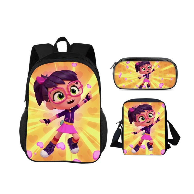 Abby Hatcher Rucksack Federmäppchen Umhängetasche 3-teiliges Set neuer Cartoon-Druck, bestes Geburtstagsgeschenk für Jungen und Mädchen, die zur Schule gehen